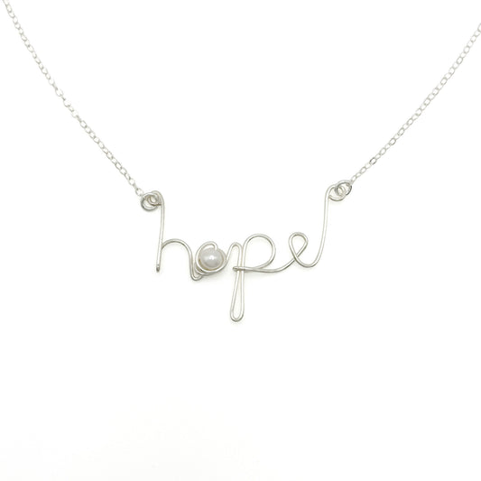 Sterling silver pearl hope necklace