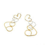 Gold silver heart earrings