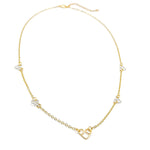 Gold silver heart necklace