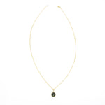Green jade gold short necklace