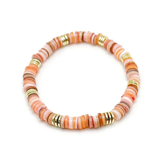 Multicolor orange gold stretch bracelet