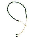 Gold multicolor agate bolo necklace