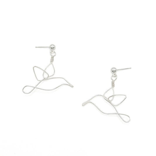 Silver hummingbird earrings