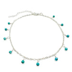 Turquoise silver anklet bracelet