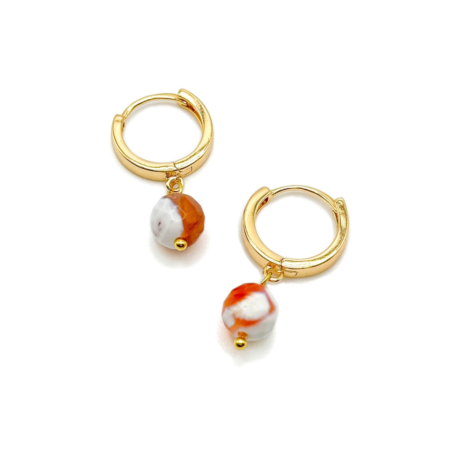 Peaches cream gold huggie earring