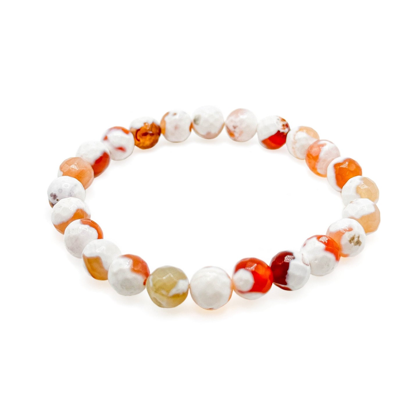 Peaches cream agate stretch bracelet