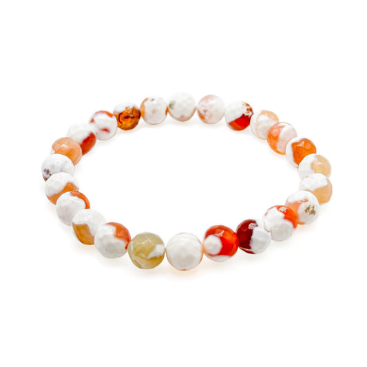 Peaches cream agate stretch bracelet