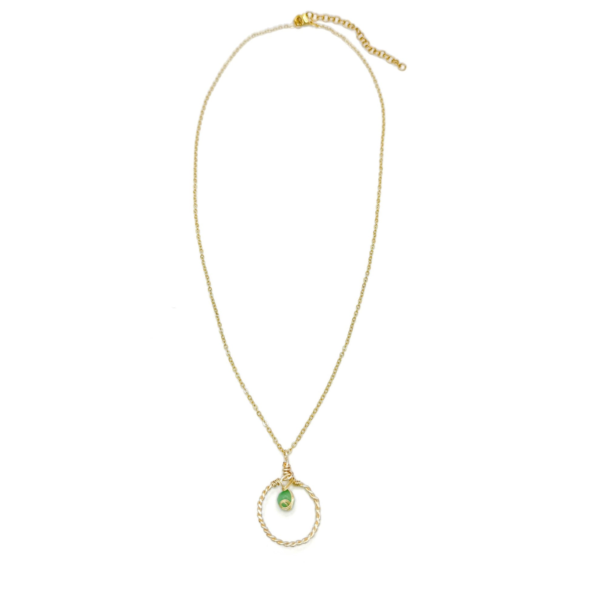 Green aventurine gold necklace