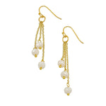 Iridescent pastel crystal gold earrings
