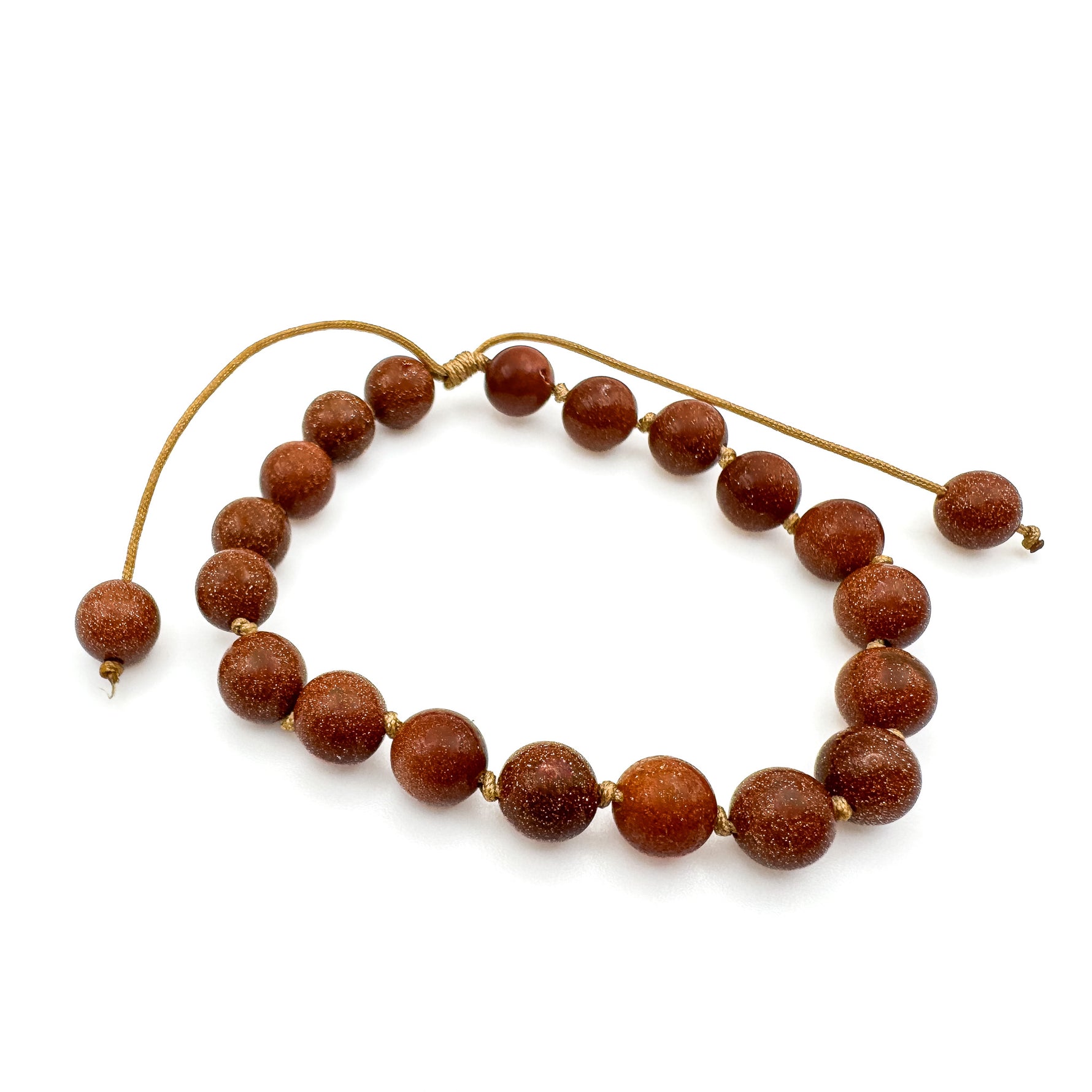Goldstone beaded adjustable sliding cord bracelet