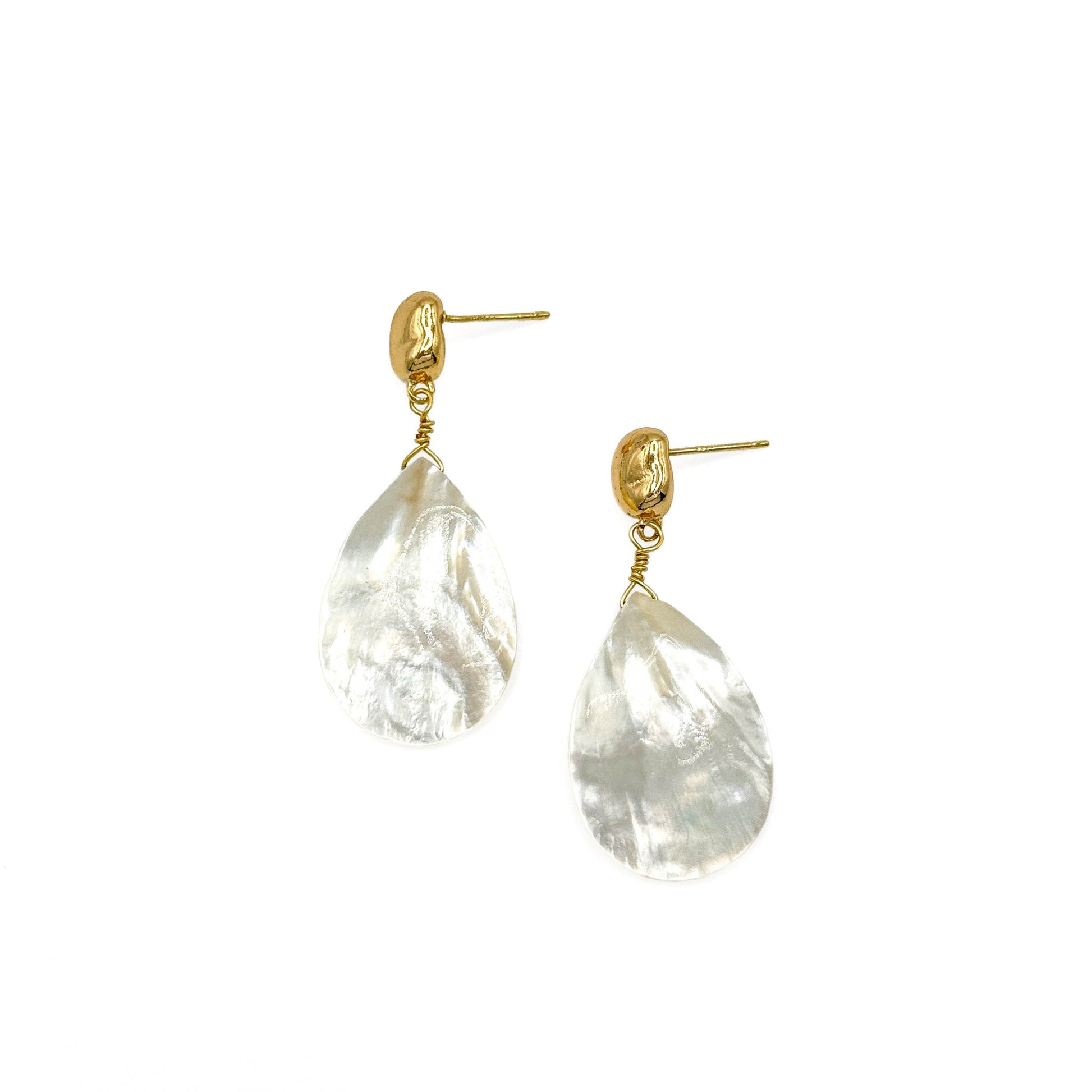 Mother of pearl gold earrings