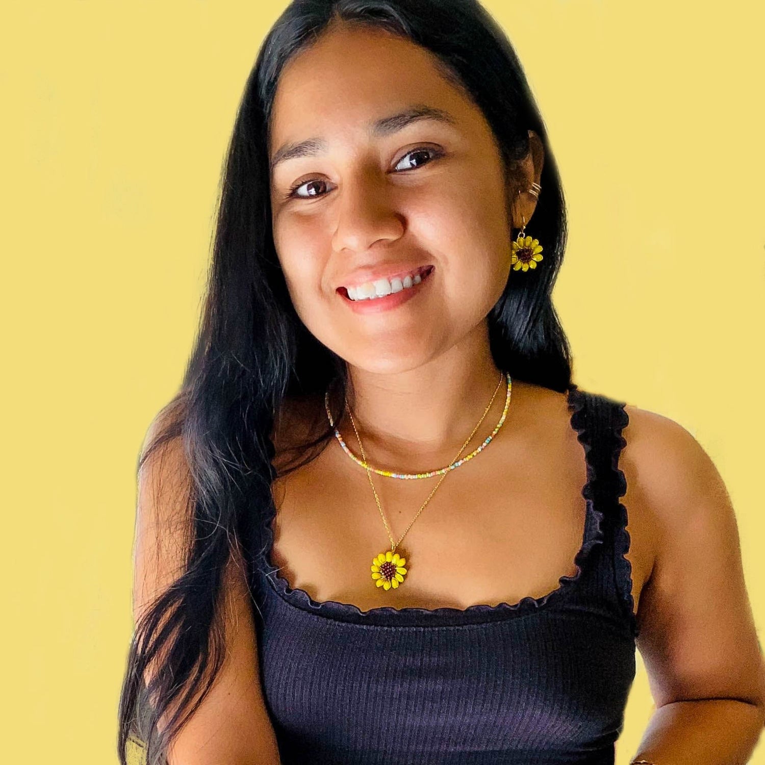 Spring multicolor sunflower gold jewelry