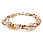 Neutral multicolor three-piece beaded stretch bracelets
