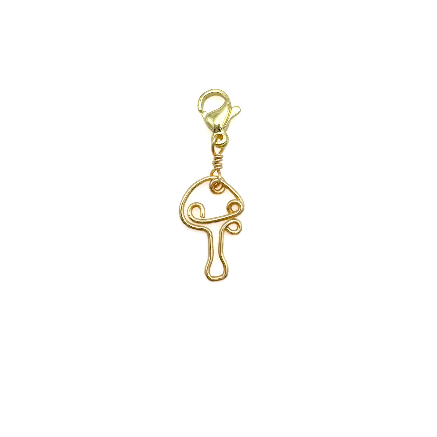 Mushroom gold wire charm