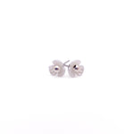 Pearlescent flower silver stud earrings