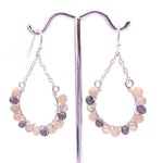 Neutral crystal silver earrings