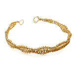 Gold intricate wire-wrapped cuff bracelet