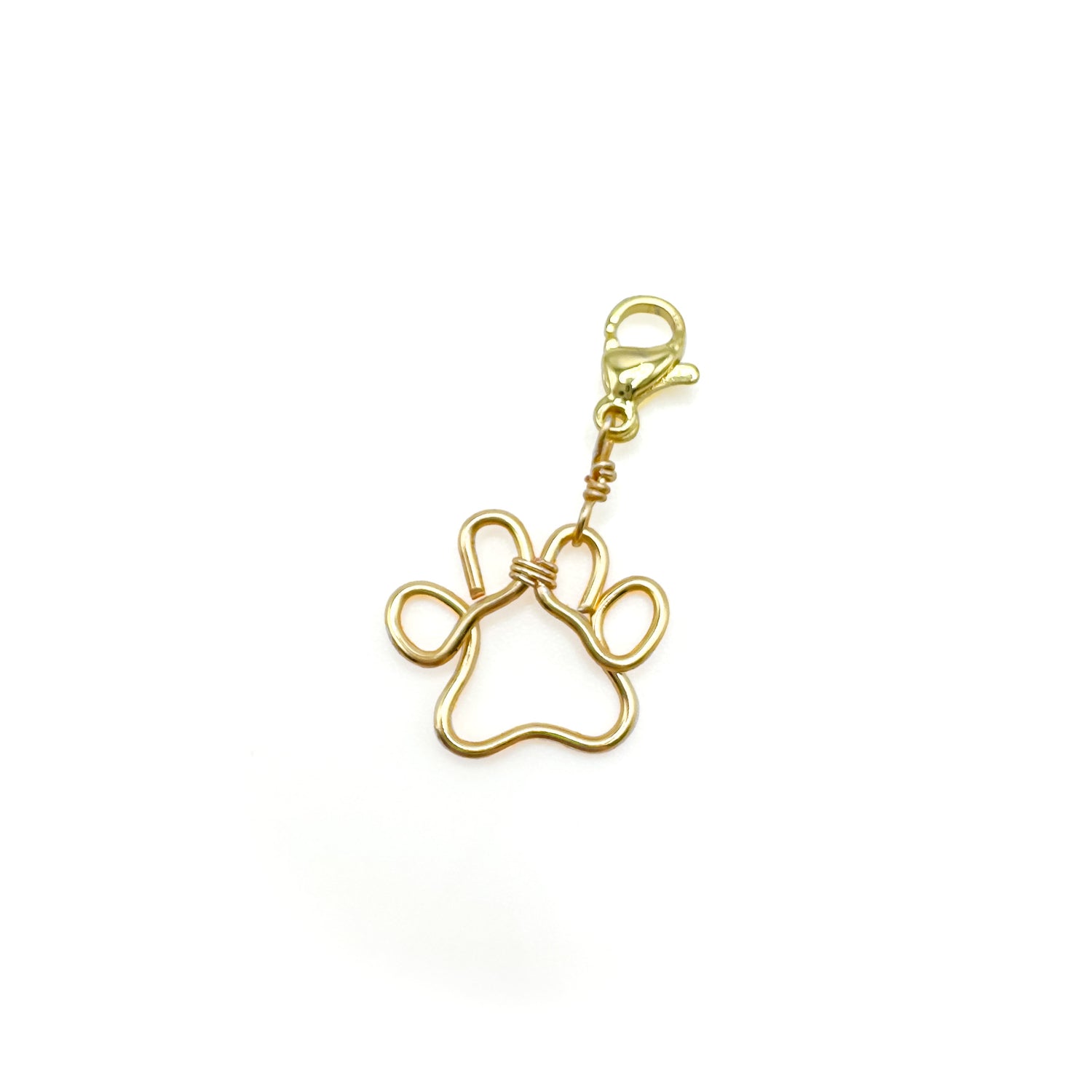 Pawprint gold wire charm