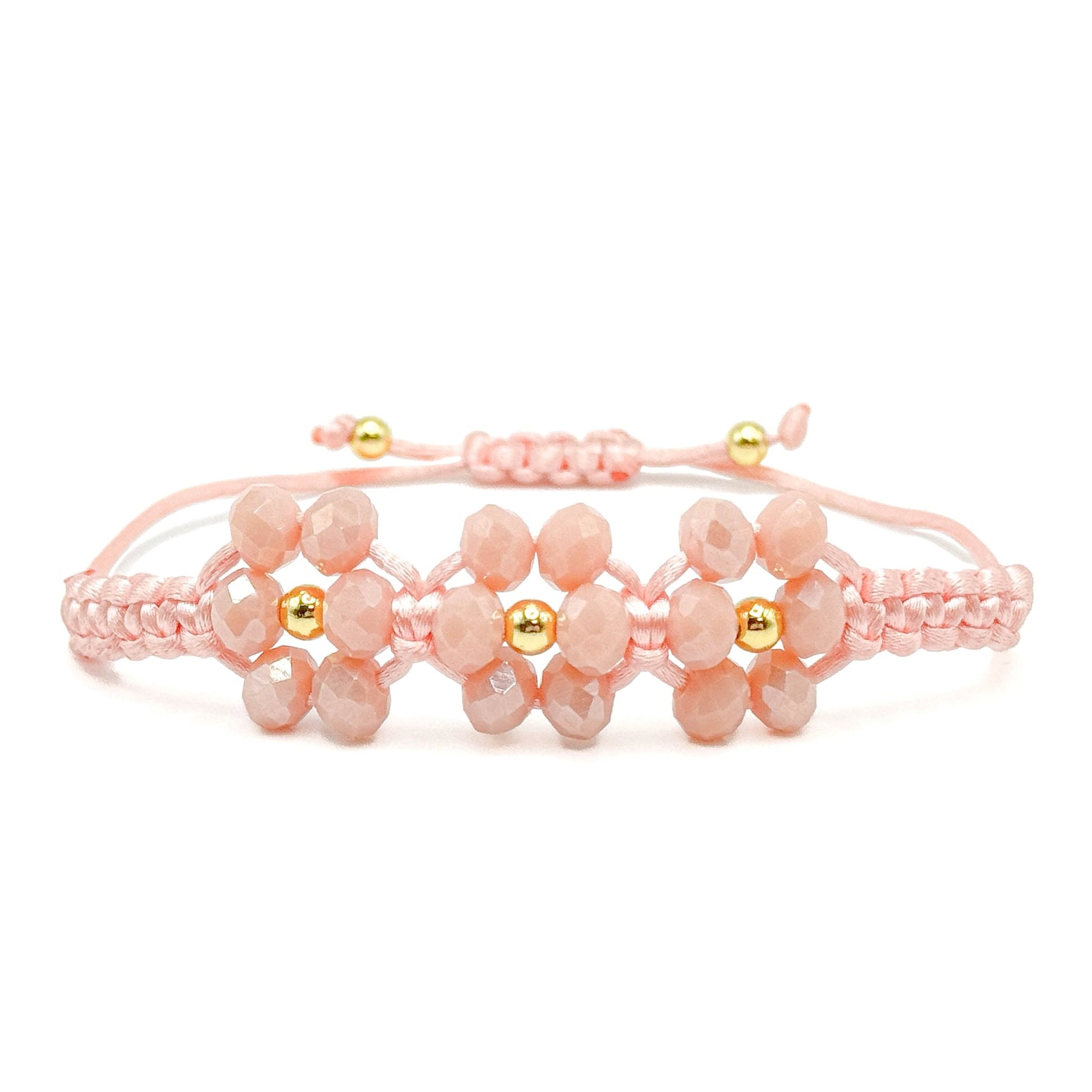 Peach blossom flower gold bracelet