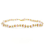 Pink pearl gold flower choker