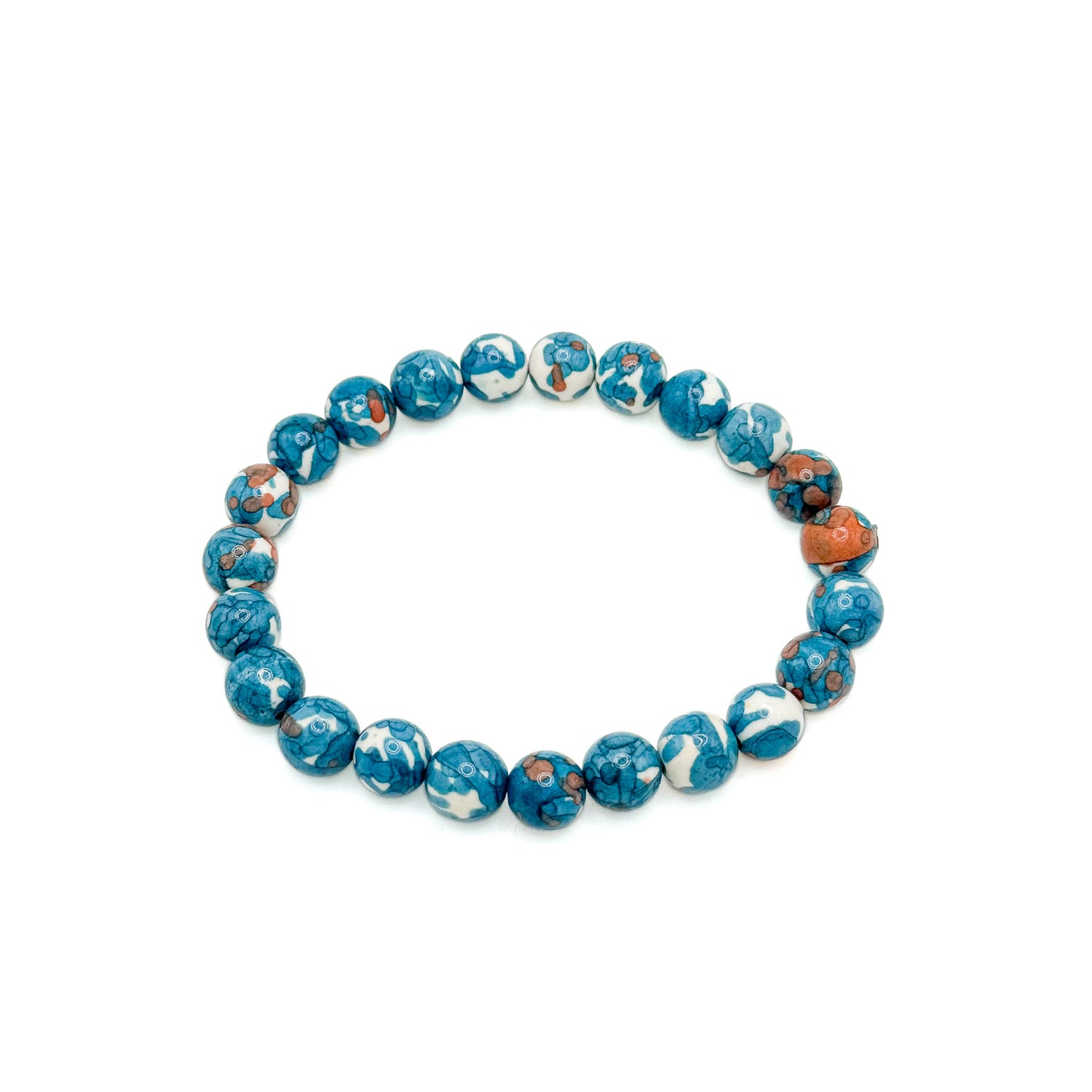 Blue white jasper stretch bracelet