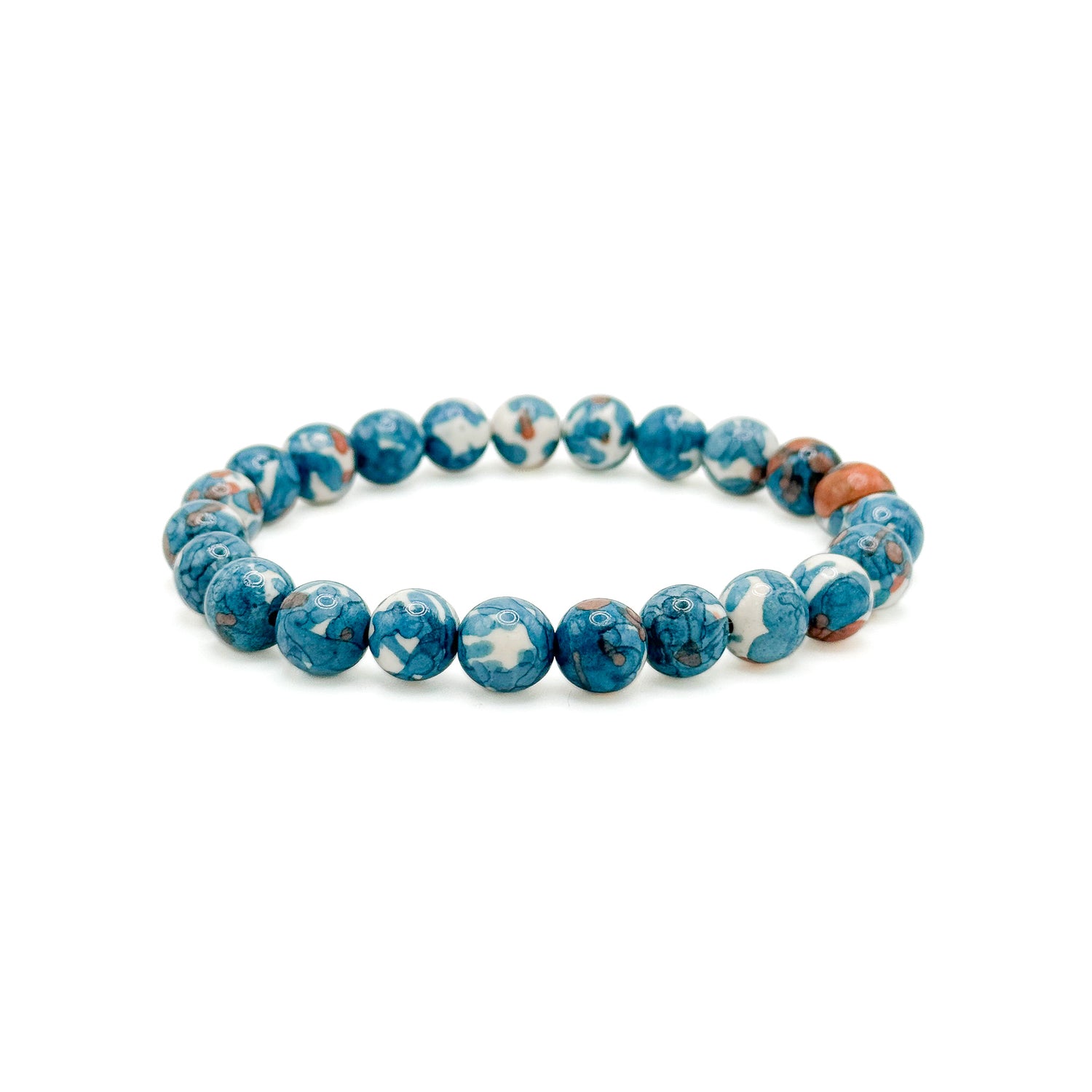 Blue white jasper stretch bracelet