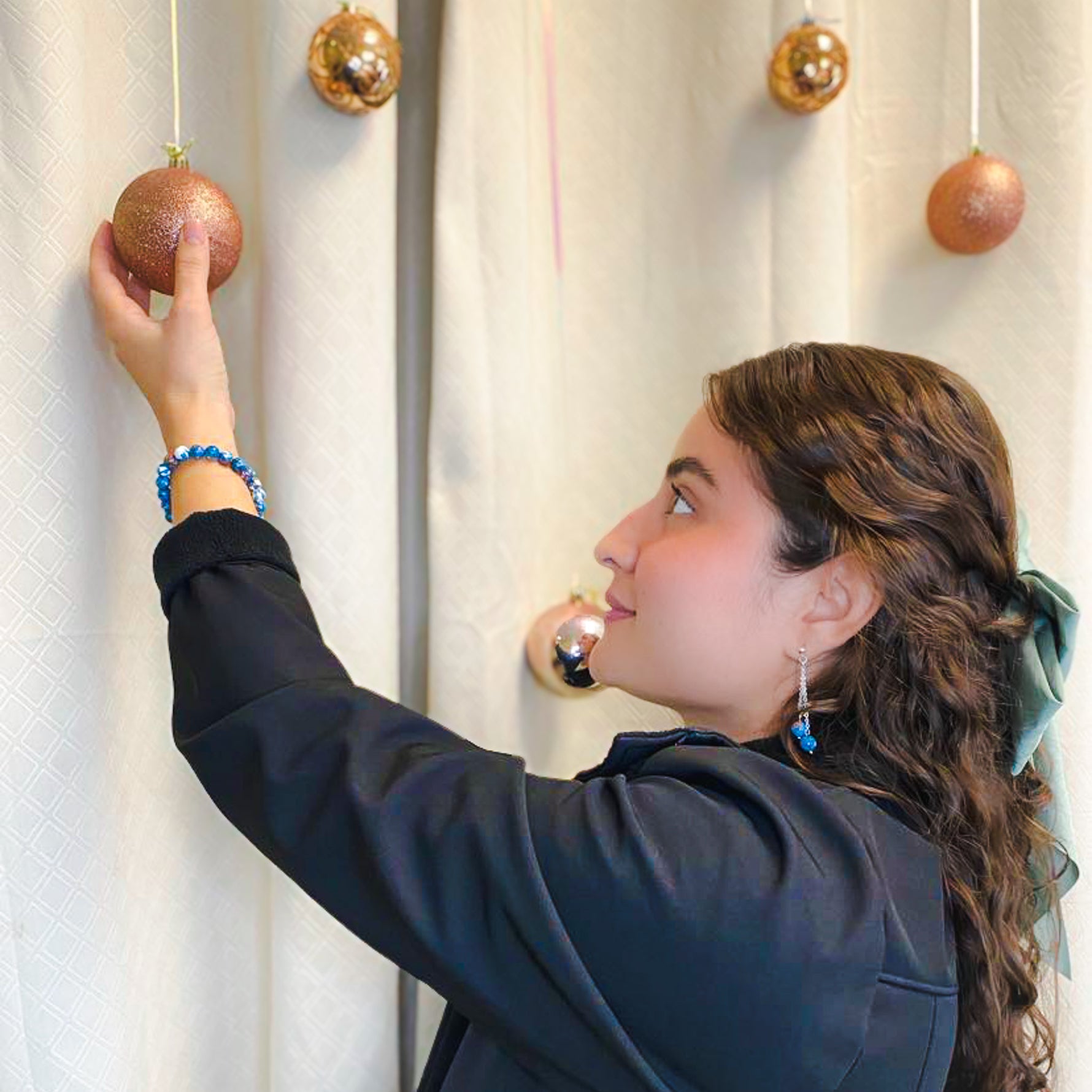 Blue jasper silver jewelry modeled