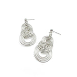 Silver circle unique earrings