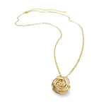 Gold rose flower necklace