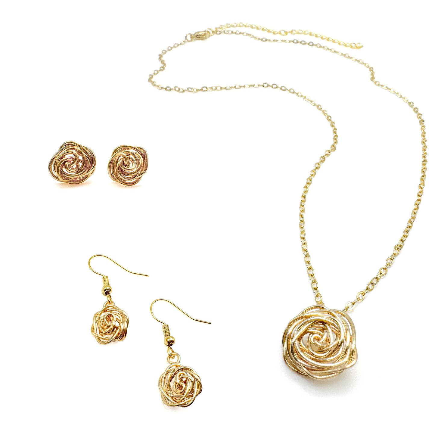 Gold rose flower jewelry