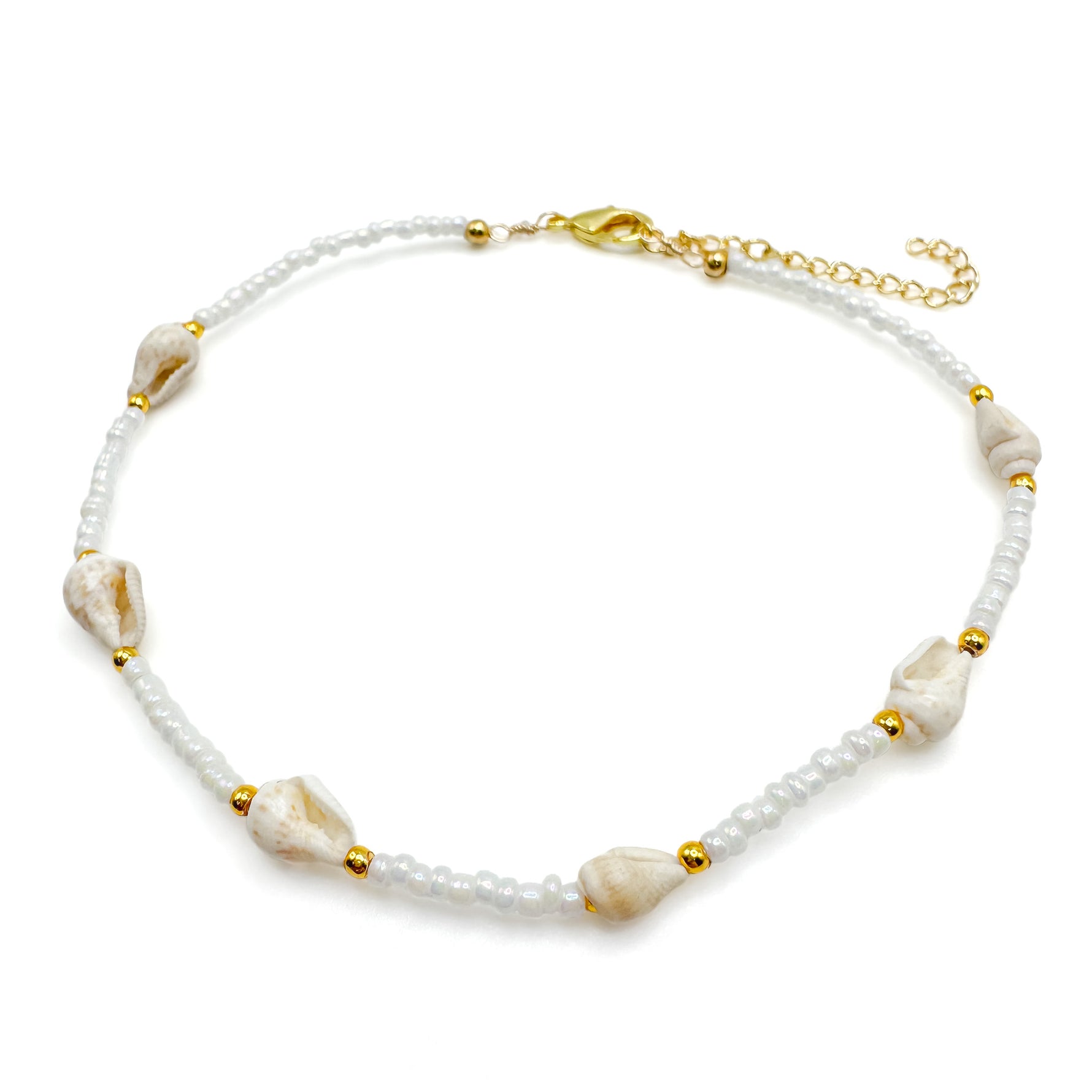Seashell gold summer anklet
