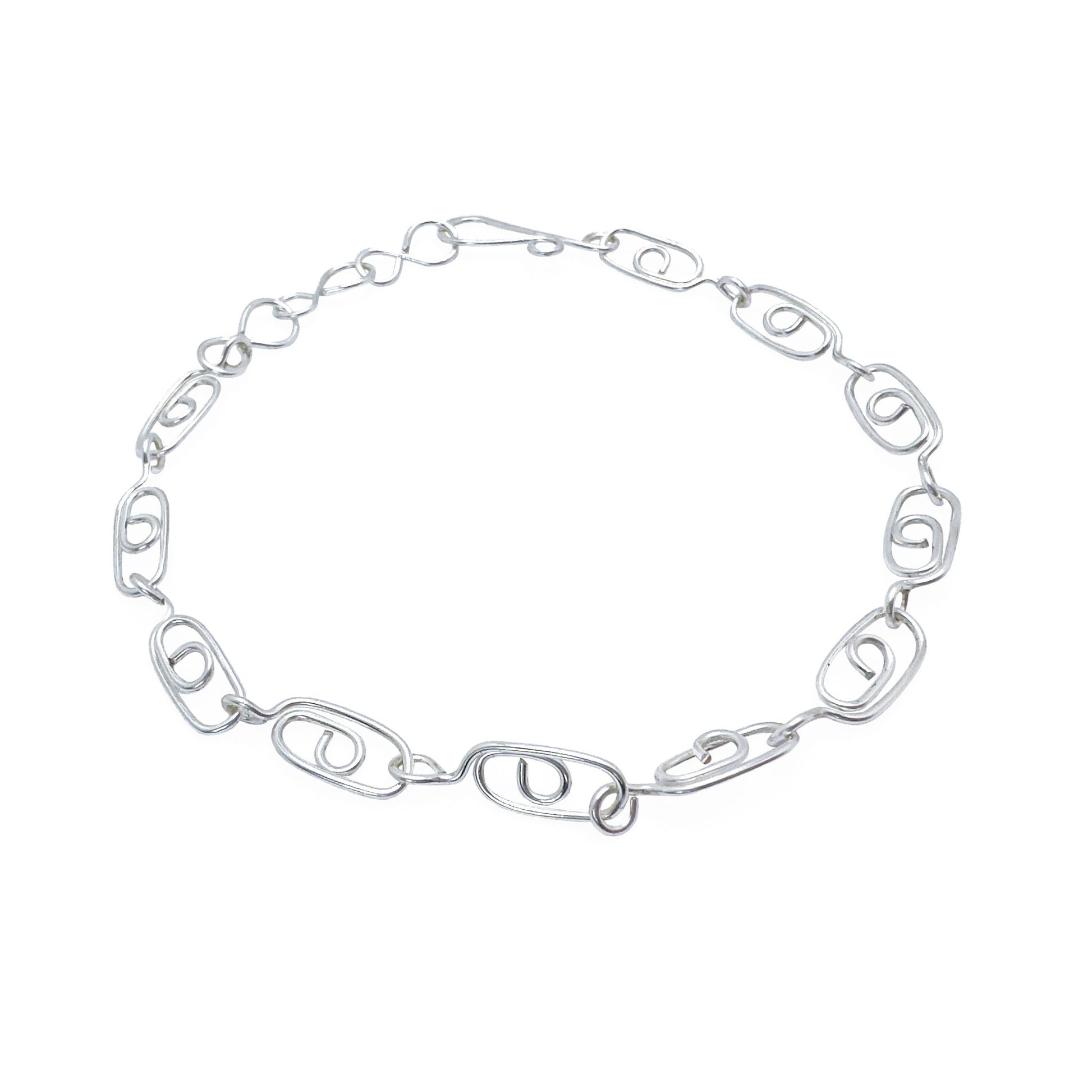 Silver paperclip chain bracelet