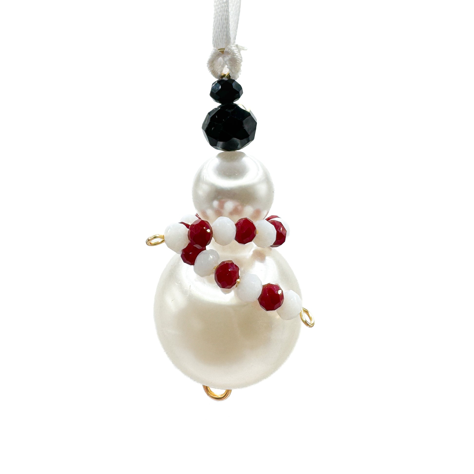 Pearl Christmas snowman ornament