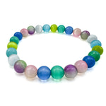 Soft rainbow pastel agate stretch bracelet