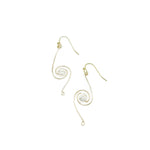 Moonstone gold swirl earrings