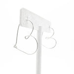 Silver heart hoop earrings