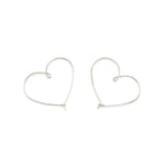 Small silver heart hoop earrings