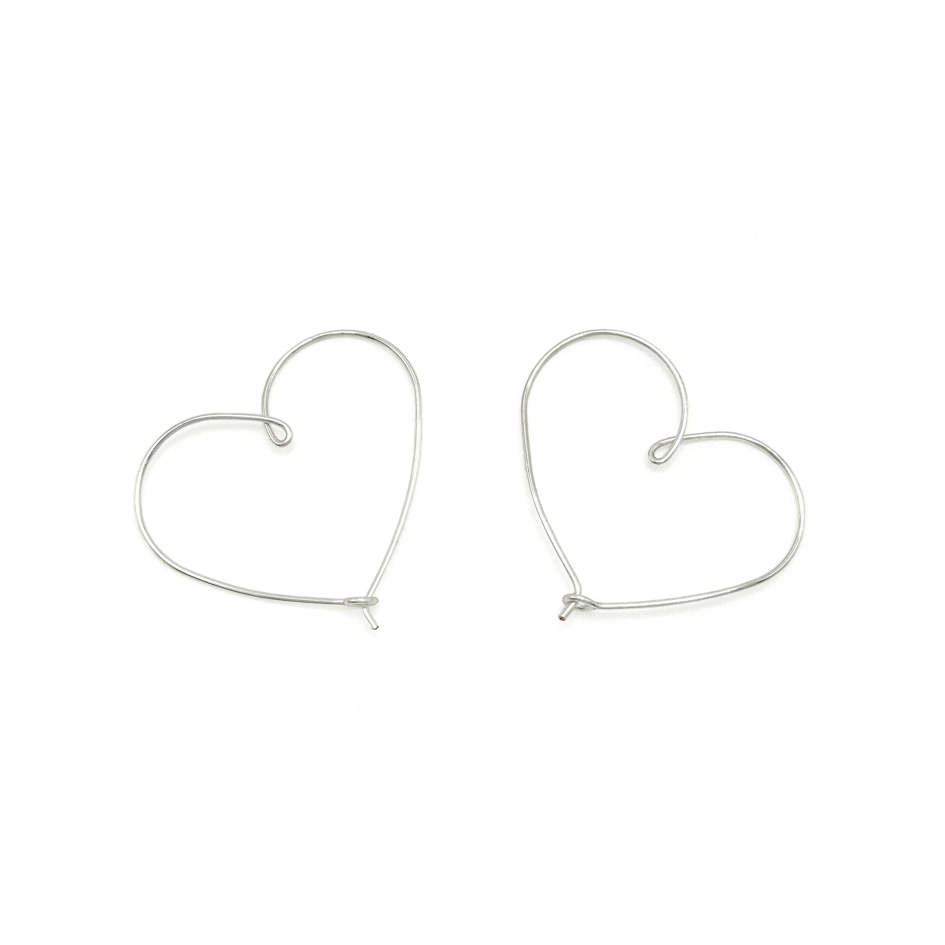 Small silver heart hoop earrings