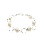 Freshwater pearl silver bracelet