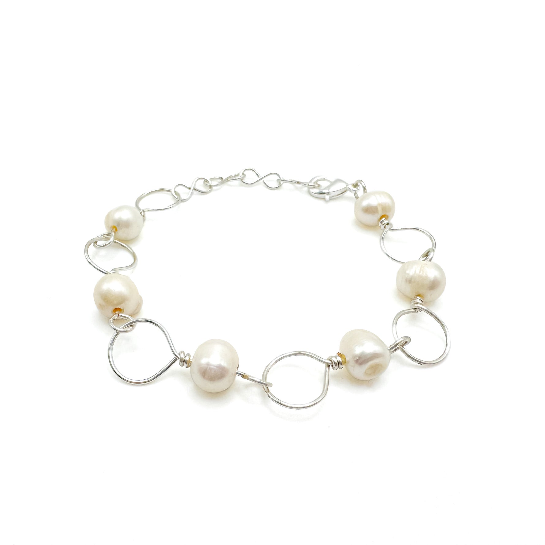 Freshwater pearl silver bracelet