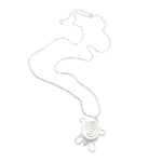 Mother of pearl silver turtle necklace