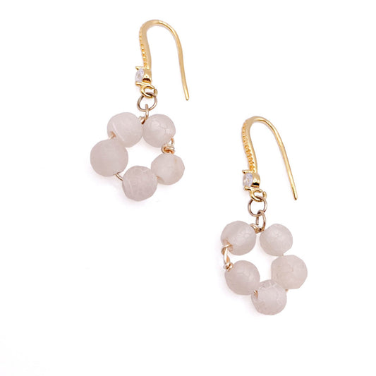 White agate gold earrings