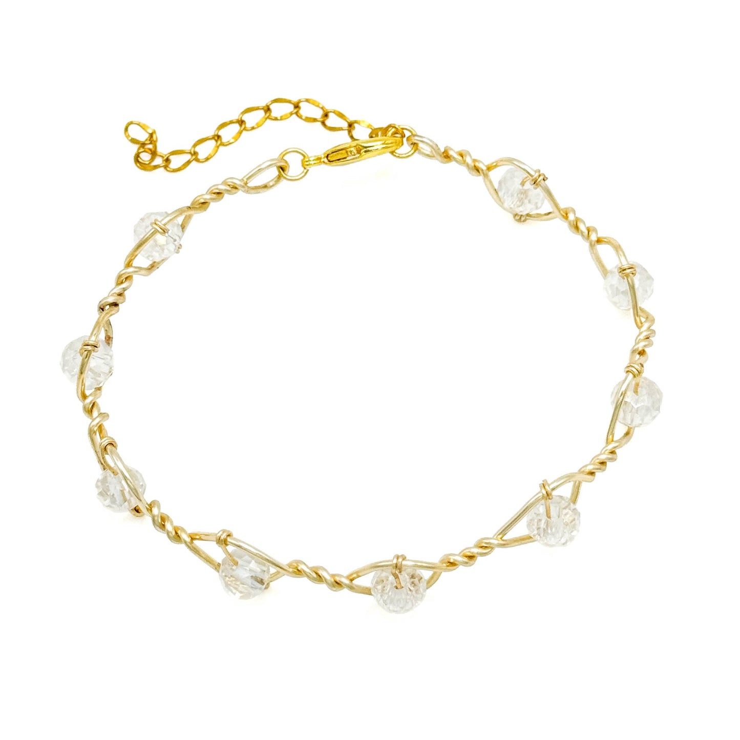 Iridescent crystal gold Artisan bracelet