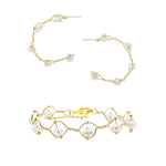 Iridescent crystal gold Artisan jewelry