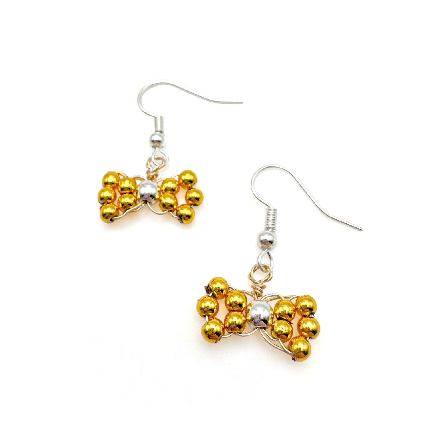 Tied Up two tone bow earrings