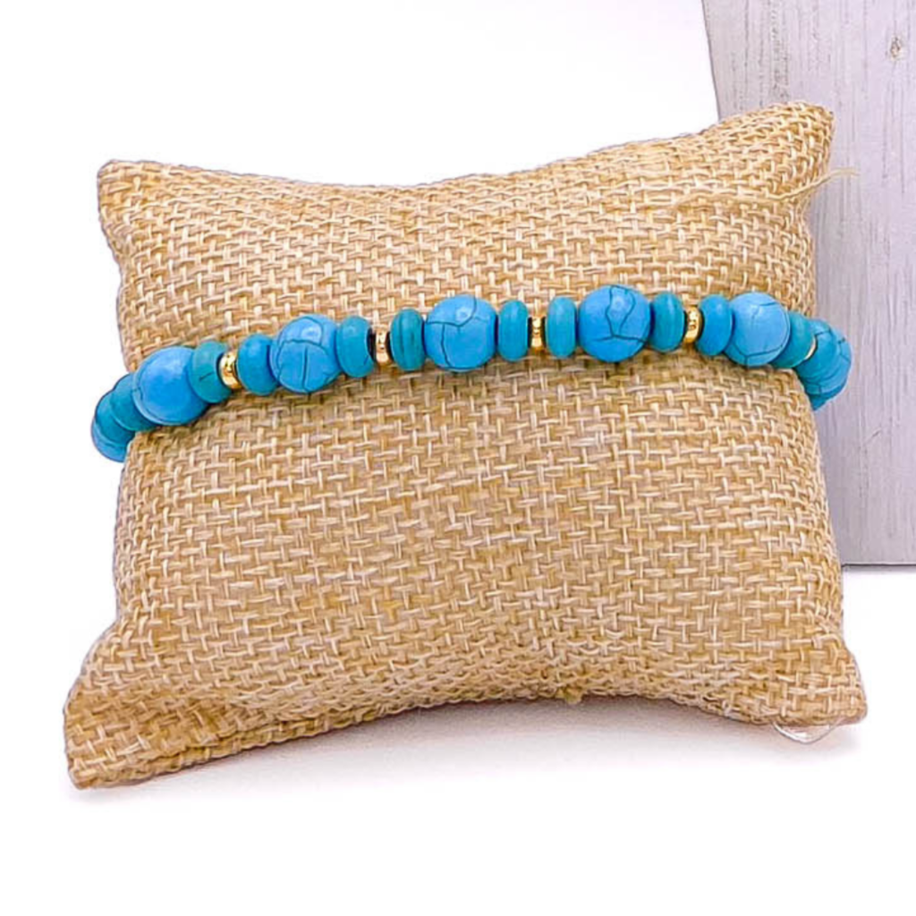 Turquoise gold stretch bracelet