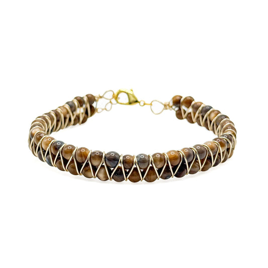 Fall brown gold bangle bracelet