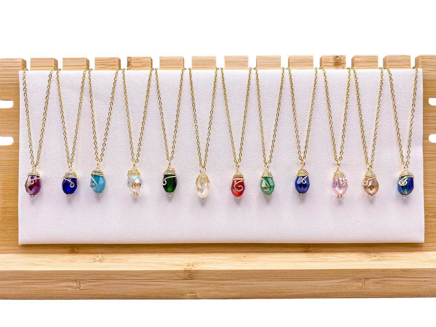 January gold birthstone necklace