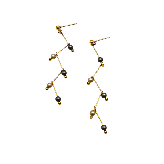 Neutral gold Artisan dangle earrings