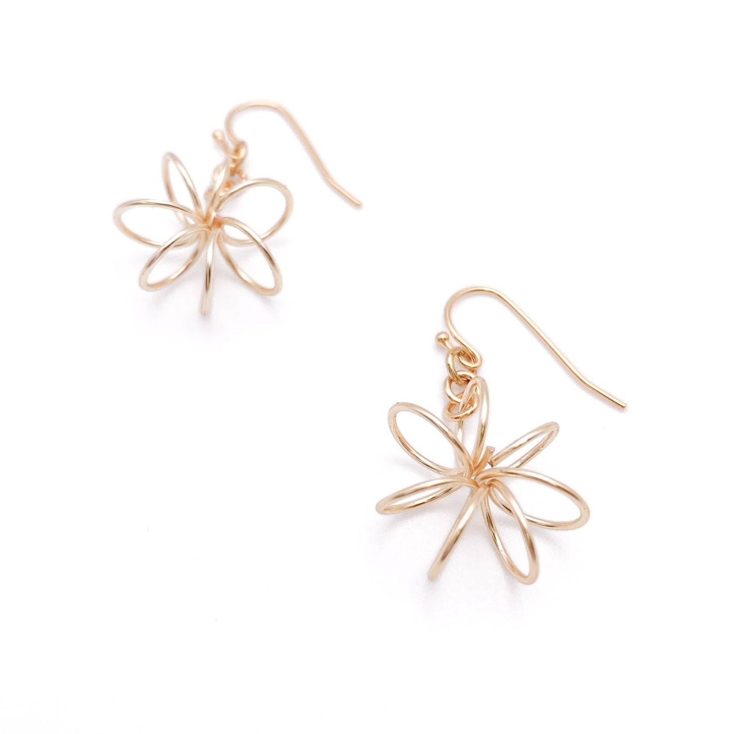 Gold flower Artisan earrings